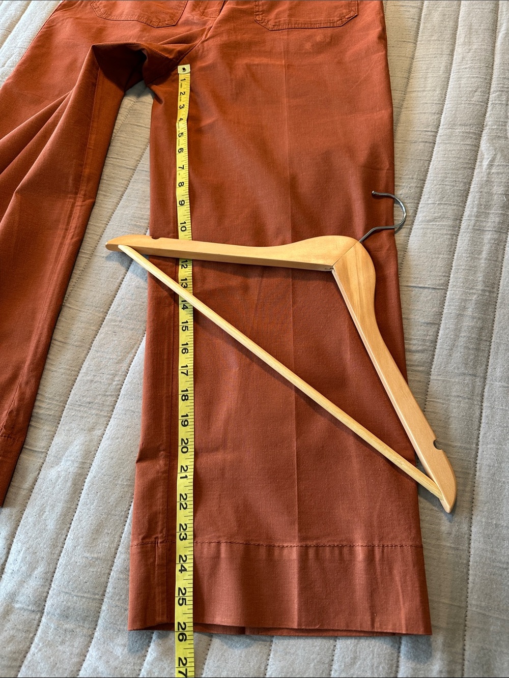 NEW Hilary Radley Rust Brown High-Rise Wide Leg Crop Pants - Picture 4 of 8